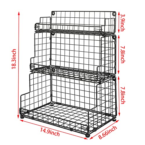 X-cosrack Stackable Wire Basket 3 Tier Countertop& Wall Mounted - Image 7