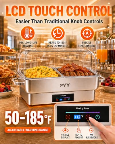 PYY Electric Chafing Dish Buffet Set – Roll Top, Stainless Steel - Image 5