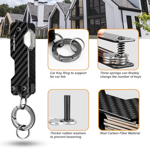 T-carbon Carbon Fiber Key Organizer, Compact Holder | All Products - Image 3