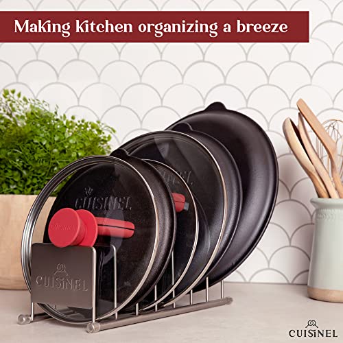 Cuisinel Lid and Dish Organizer Rack - 2-Pack Satin Nickel - Image 6