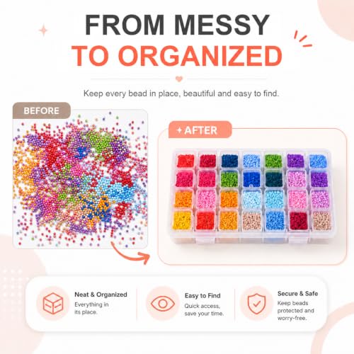 5-Pack 28-Grid Clear Plastic Small Bead Organizer Storage Box - Image 8