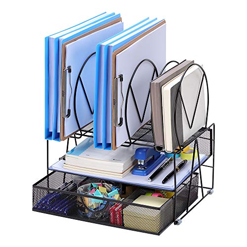 Coralov Desk File Organizer Document Tray with 5 Vertical File - Image 2