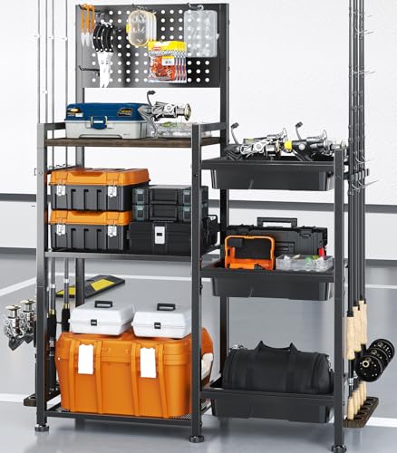 Fishing Rod Holders for Garage, 3 Storage Boxes for Reels - Image 2