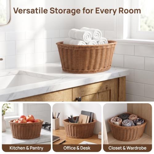 VOSAREA Corner Storage Basket Triangle Basket Woven Organizer - Image 5
