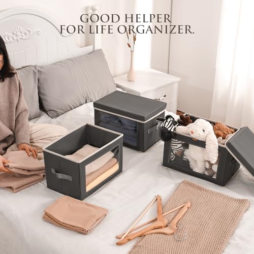 Homsorout Storage Bins with Lids - Fabric Storage Boxes - Image 4