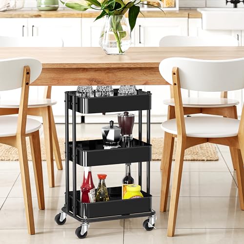 Simple Houseware 3-Tier Utility Cart, Low 24" Height Fits Under - Image 7