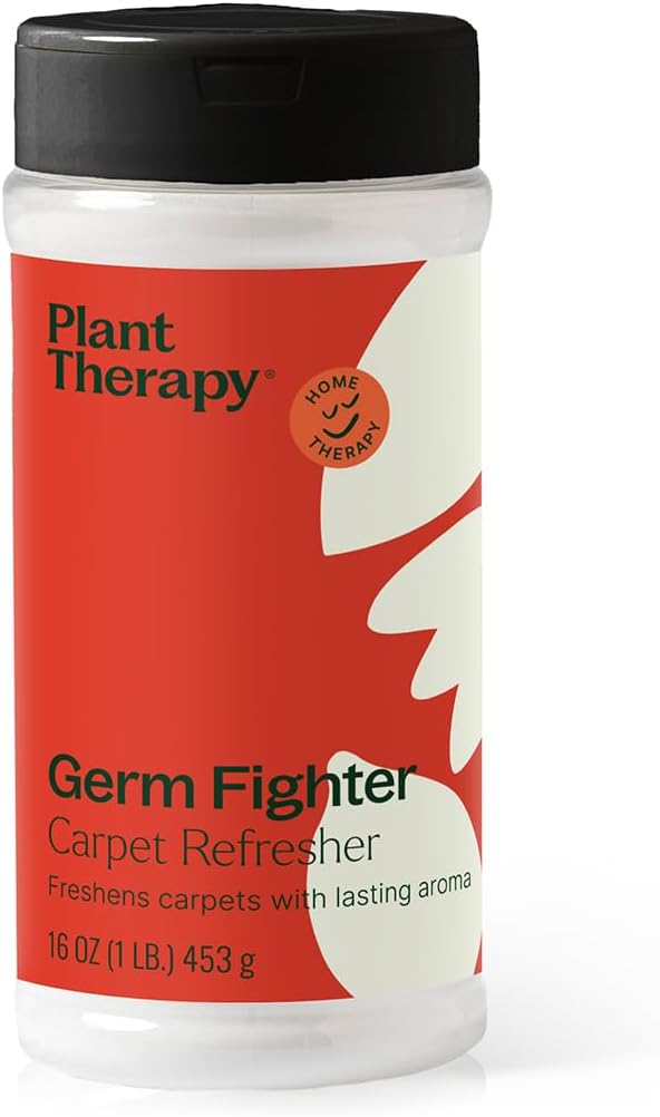 Plant Therapy Germ Fighter Carpet Refresher 16 oz Natural Ingredients, Neutralizes Odors, Naturally scented with essential oils, Made without Phthalates, Dyes, Sulfates, Bleach, Synthetic Fragrances
