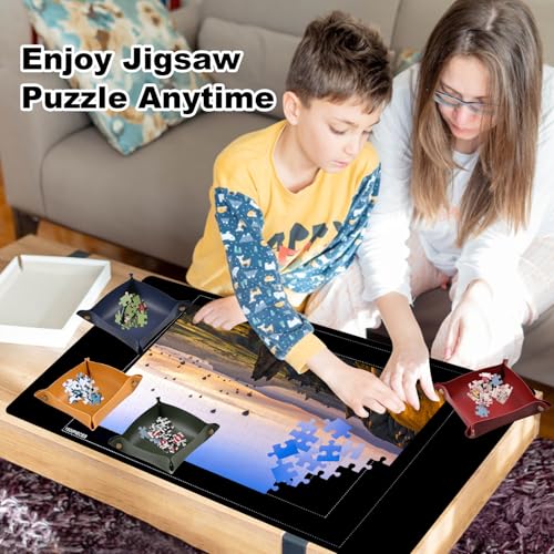 46" x 26" Rubber Jigsaw Puzzle Mat Roll Up for 1500 Pieces - Image 8