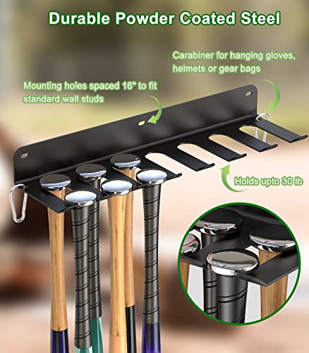 QBA Wall Mount Baseball Bat Holder, Holds 14 Bats, Bats Organizer - Image 5