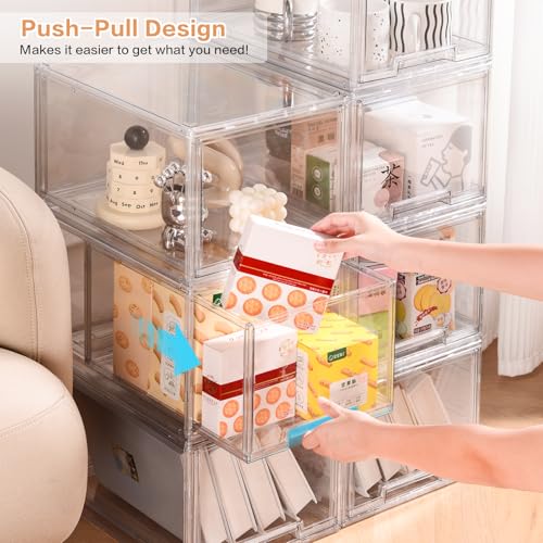 DILIBRA 2 Packs Large Stackable Storage Drawers, Plastic Clear - Image 6