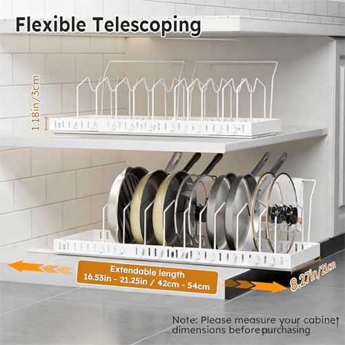 DTUQYX Pots and Pans Organizer Under Cabinet - 2 Pack Pull Out - Image 3