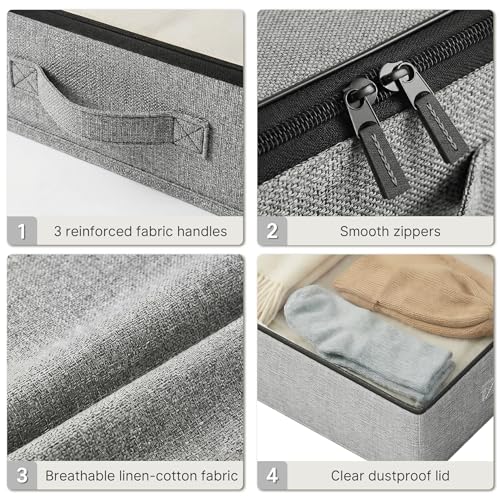 2-Pack Under Bed Storage Containers, 4.5 Inches Tall Clothes - Image 6