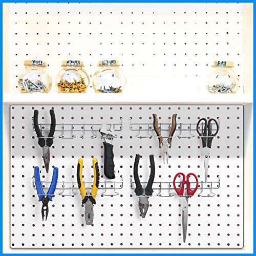 4 Pcs Pegboard Tool Holder Hooks for Screwdriver Pliers, Silver - Image 5