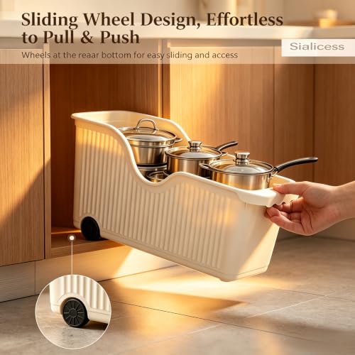 Extra Large Cream Rolling Under Sink Storage Bin wit | All Products - Image 4