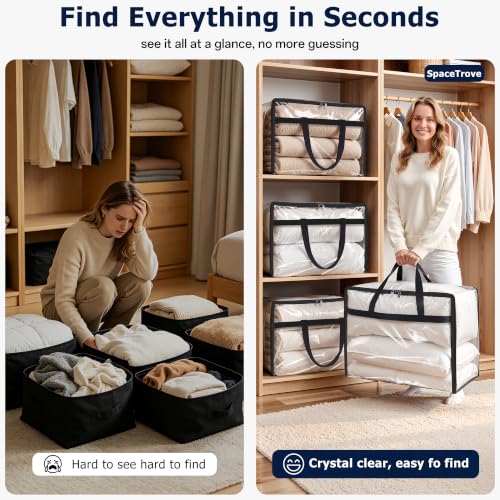 SpaceTrove Clear Storage Bags, 4-Pack Under Bed and Closet - Image 4