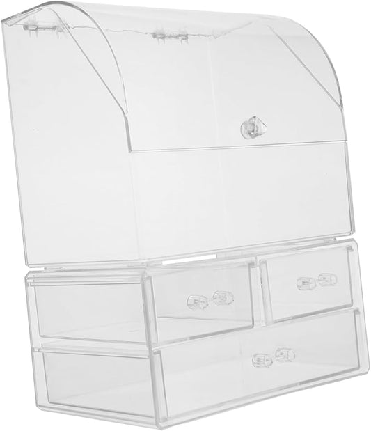 Makeup Storage Case Dividers Tabletop Cosmetic Container Makeup Bin Lid Storage Boxes