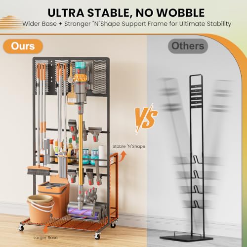 Vacuum Stand for Dyson V15 V12 V11 V10 V8 V7 V6 with Broom - Image 3