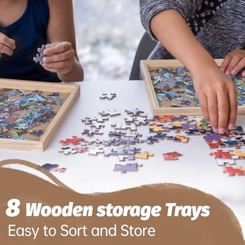 8 Pcs Jigsaw Puzzle Sorting Trays Stackable - 12inch x 12inch - Image 5