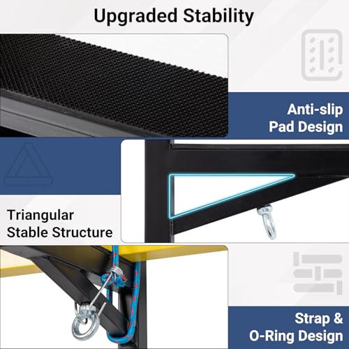 2+2 Trailer Ladder Rack with 4 Elastic Ropes, 350 LBS - Image 5