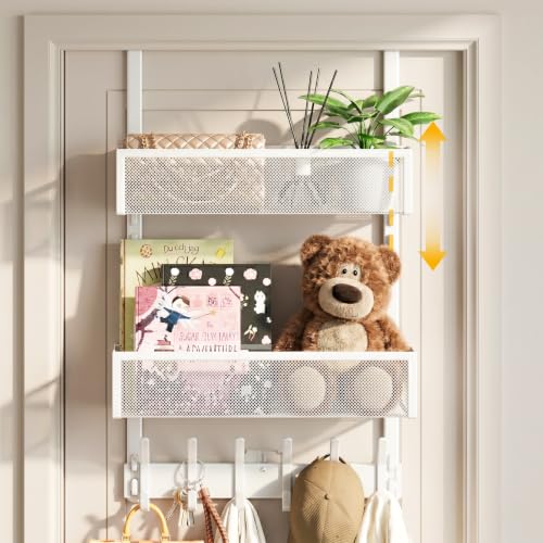 Over the Door Hooks Organizer,Door Hanger Fits Doors 1 3/4" White - Image 2