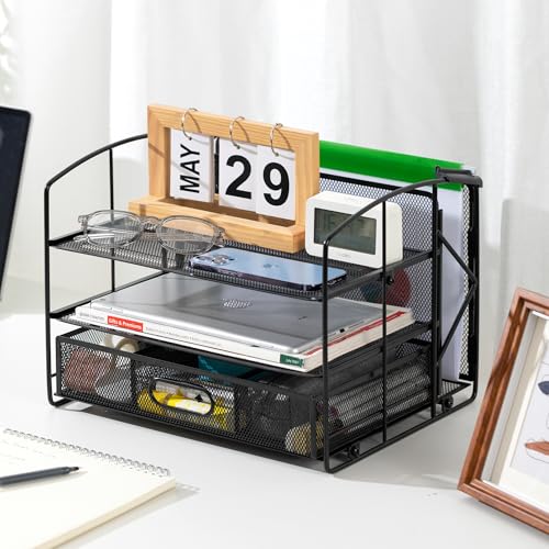 Amazon Basics Sturdy Rectangular Desktop Organizer with 3 Trays - Image 7