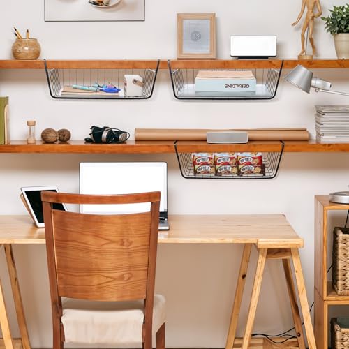 6 Pcs Undershelf Storage Basket Under Shelf Wire Basket - Image 3