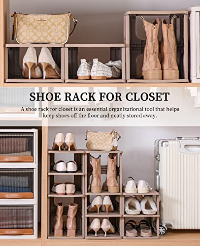 HAIXIN Narrow Shoe Rack - 5-Tier Stackable Shoe Storage Stand - Image 6