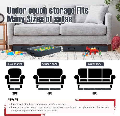 LILXIU Under Couch Storage, 2 Pack Foldable Under Sofa Storage - Image 7