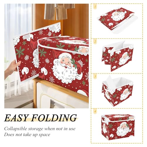 Christmas Santa Claus Storage Bins with Lids and Carrying - Image 6