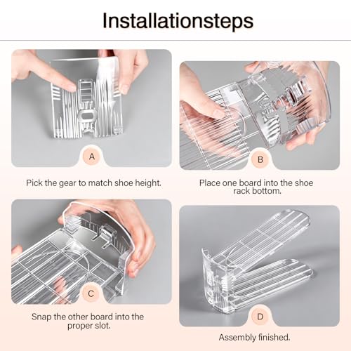 Shoe Slots Organizer, Adjustable 3-Level Shoe Stacker for Closet - Image 6