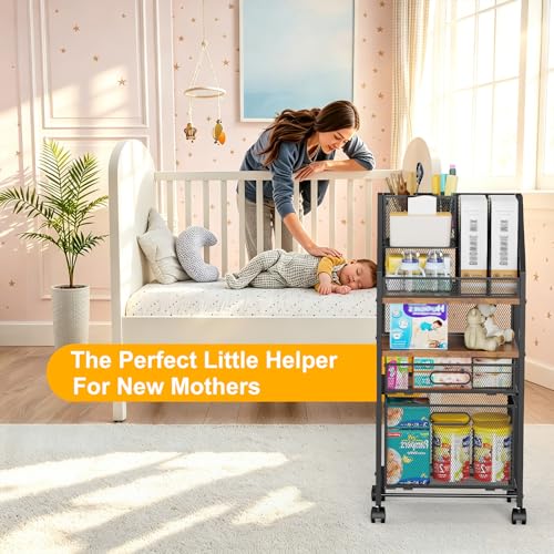 Rolling Cart with Drawers Metal Moving Craft Storage Cart - Image 8