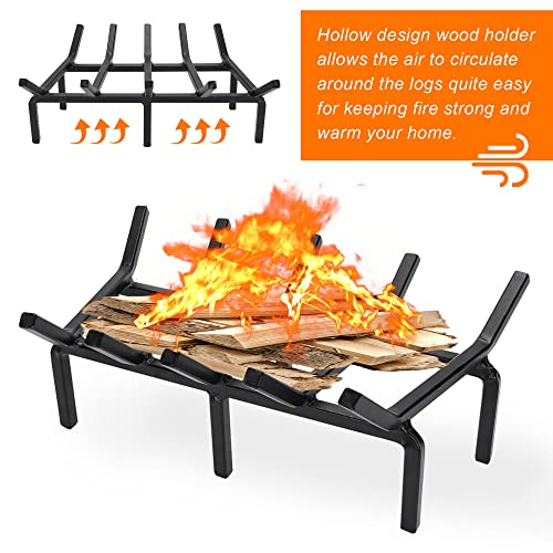 17 Inch Fireplace Grate Heavy Duty Solid Steel Fire Grate - Image 5