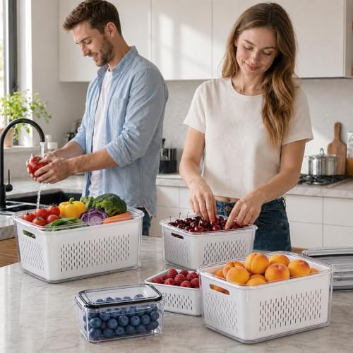 4 Pack Fruit Storage Containers for Fridge Set, BPA Free - Image 3