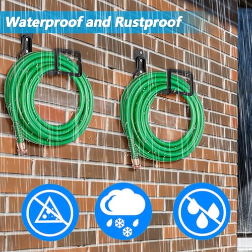4 Pack Heavy Duty Garden Hose Holder Wall Mount, Metal - Image 5