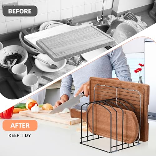 2PCS Cutting Board Organizer for Cabinet, 5 Standard (1.1") Slots - Image 7