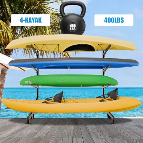 Black Adjustable Kayak Dock Storage Rack - Heavy-Duty - Image 5