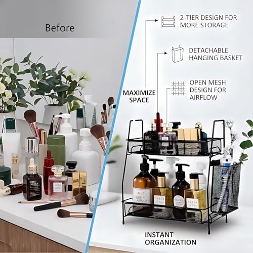 LEMIKKLE 2-Tier Bathroom Countertop Organizer,Skincare - Image 4