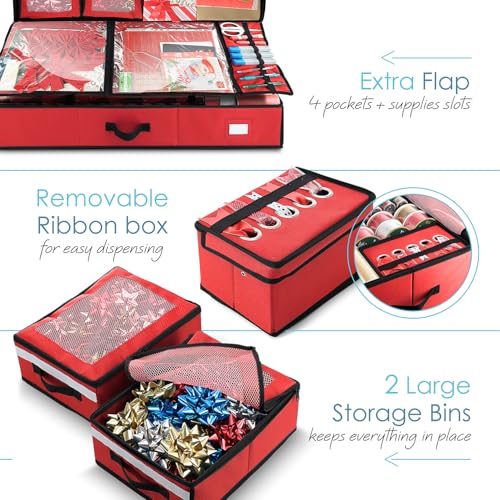Hearth & Harbor Wrapping Paper Storage Container | Home Organization - Image 7