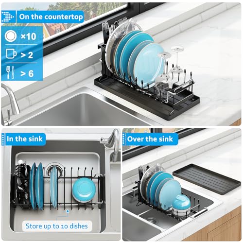 ANTOPY Sink Dish Drying Rack - Expandable Small Dish Rack Over - Image 3