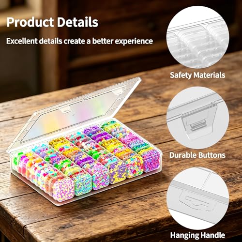 Bead Organizer Box, 61pcs Clear Plastic Storage Containers Set - Image 6