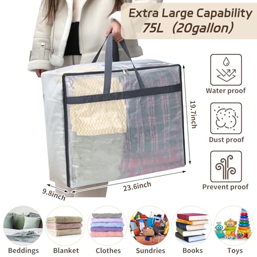 Fixwal Storage Bags 4 Pack 75L XL Mesh Clear for Bla | All Products - Image 3