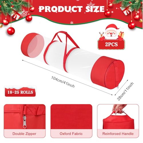 2Pack Christmas Gift Wrapping Paper Organizer Storage 40 - Image 3