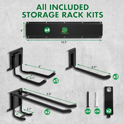 64" Garage Tool Organizer Wall Mount - 720lbs Garden Tool - Image 3