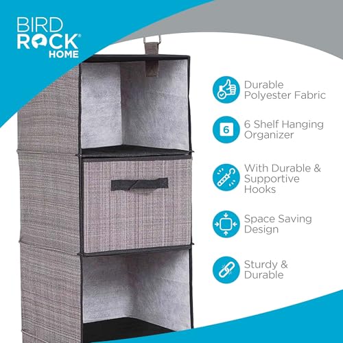 Internet's Best Hanging Closet Organizer with Drawers | 6 Shelf | - Image 5