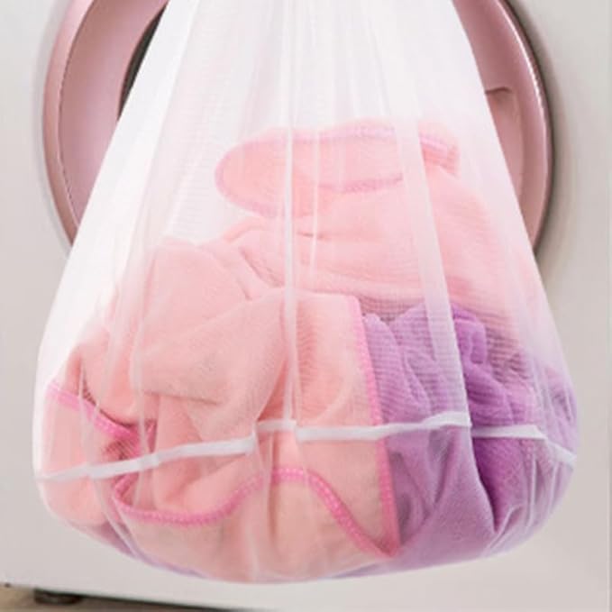 Laundry Zipper Mesh Bags Set for Washing Machine Delicate Lingerie and Underwear Protection Net Foldable Large 17.7 Inch Thickened Fine Mesh Clothes Washer Bag
