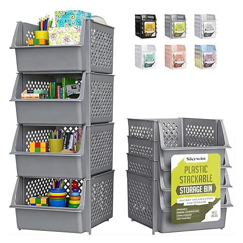 Skywin Stackable Storage Bins Open Front for Pantry - Image 2