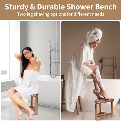 Boulphia Shower Foot Rest 14in, Acacia Wood Shower S | All Products - Image 6
