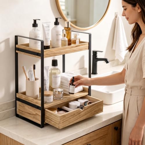 Ukonvi 2-Tier Bathroom Organizer Countertop with Dra | All Products - Image 3