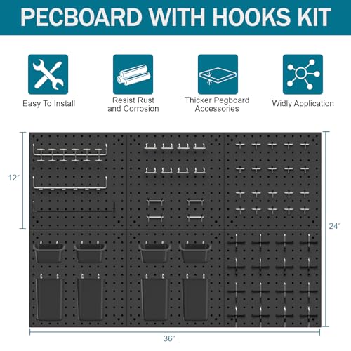 Peg Board Kit, Includes Pegboard and Accessories - Image 6