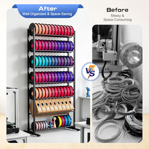3D Printer Filament Storage Rack, 7-Tier Organizer with Basket - Image 7